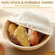 2-6pcs Natural Rattan Bread Proofing Basket Liners, Bread Baking Supplies - Beige - View 4