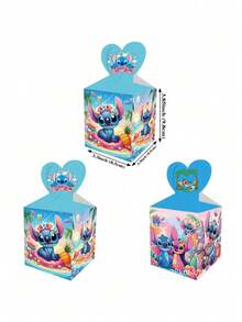 DOBBLE 6/12pcs Lilo & Stitch Cartoon Character Stitch Pattern Party Gift Bags, Paper Bags For Cookies, Candies, Stitch Themed Birthday Party, Holiday Supplies, Gift Boxes Suitable For Various Theme Parties - Multicolor - View 3