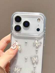 Compatible With IPhone 17 Pro Max Phone Case, New 17 3D Butterfly 17 Pro Elegant Design, 17 Pro Air Full Coverage Anti-Fall, Transparent Silicone Protective Case Compatible With IPhone 16, 15, 14, 13, 12, 11 - Clear - View 4