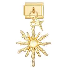 Pulseira modular com pingente interligável, decorada com elementos de coração, laço, lua e flor. Ideal como presente para amigos/casais, perfeita para Natal, Ano Novo, Halloween e Dia dos Namorados. Design encantador, joia em aço inoxidável, produto local, prático e moderno. Essencial para o Natal e o Halloween. Tons outonais, estilo natalino. - M291408 M291580 M292448 - Ver 16