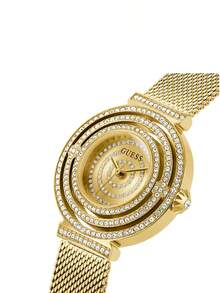 Guess 1件装女士石英表，优雅梦幻，不锈钢表带，水钻表圈，生日、情人节、周年纪念日、派对佩戴的最佳礼物 - GW0550L2 - 金色 - 查看 9