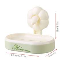 1pc Flower Suction Cup Soap Dish, Luxury No Drill Wall Mounted Draining Soap Holder For Bathroom - Multicolor - View 4