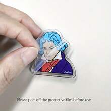 1pc/4pcs Musician Sheet Music Clips Acrylic Mini Clips For Music Lovers, Essential Mini Sheet Music Holders For Classical Musicians. Cute Musical Note Stationery With Mozart And Schubert Designs. Transparent Sheet Music Clips, Piano And Guitar Score