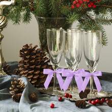 50 piezas de lazos de cinta de satén de color lila de 2.5" para envolver regalos, bolsas de golosinas, pasteles, globos, fiestas de cumpleaños, decoraciones de boda - Púrpura polvoriento - Ver 3