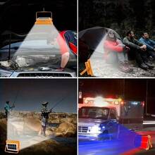 192 LED Solar Outdoor Wall Light, Extra Large Portable Camping Lamp - Built-In High Capacity Rechargeable Battery, 4 Lighting Modes LED Floodlight, Suitable For Camping, Emergency Power Outage, Car Repair, Garage And Outdoor Activities, Camping Gear - 橘色 - 查看 10