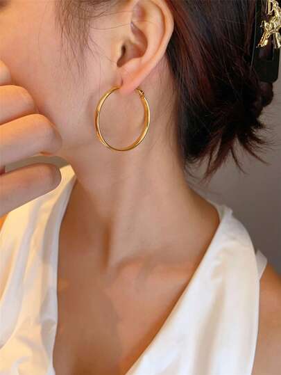 10pcs 15-50mm Gold Stainless Steel Earring Open Hoop Earring Base Earring Pendant DIY Earring Jewelry Making Supplies