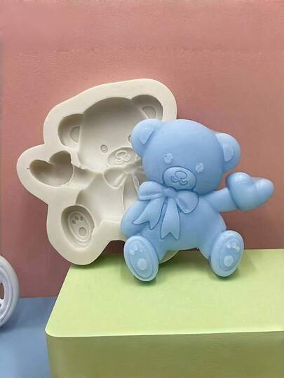 Bear Shaped Mousse Silicone Mold, Heart-Shaped Bear Chocolate Cake Mold, Epoxy Resin Baking Tool Silicone Mold