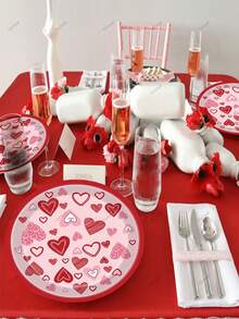 Conjunto de 10 peças de louça descartável para festa de casamento da noiva, incluindo pratos de papel de 18 cm e 23 cm e copos de papel de 270 ml, ideal para o Dia dos Namorados, aniversário de casamento, cerimônia de casamento, chá de panela e outras ocasiões. Perfeito para casamentos. - Multicolorido - Ver 2