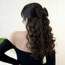 Female Wig With Bow Tie, Half Tied Ponytail, Female Duckbill Clip, Simulated Hair, High-Temperature Silk Wig, New Ponytail Design - Multicolor - View 2