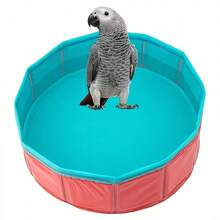 Portable Parrot Bath Tub, Suitable For Outdoor And Travel - Durable PVC Bird Bath Bowl With Non-Slip Surface, Easy To Store And Carry, Fit For Small To Large Birds Like African Grey Parrots, Cockatoos, Lovebirds, Parrots, No Battery Required - Multicolor - View 7