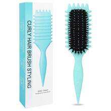 Hair brushes-EU+UK 1pc Curling Hair Styling Brush, Curling Hair Styling Brush Cleaning Set, 1pc Styling Shaping Curling Hair Brush - Suitable For Women Curly Hair, 1pc Multi-Function Comb Cleaning Tool - Suitable For Wet Or Dry Hair, Enhance Curling Styling, Smooth And Frizz-Free, Easy Styling - 彩色 - 查看 2