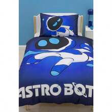 Character World Astro Bot Official Single Duvet Cover Set Space Gaming Design Reversible 2 Sided Bedding Including Matching Pillow Case Single Blue Bed Set - Blue - View 4