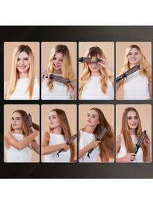 UKLISS 2026升级版多功能旋转直发梳及热风造型器 – 离子卷发棒和直发器，干湿两用吹风梳 - 黑色 - 查看 3