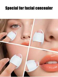 20/12/6/2pcs Mixed Color Miyou Finger Powder Puff, Dry And Wet Dual-Purpose Facial Concealer Makeup Sponge, Finger Cushion Makeup Powder Puff, Suitable For Facial Concealer, Beauty Tools, Makeup Products - Multicolor - View 6