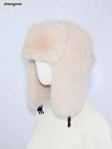 1pc Thick Faux Fur Trapper Hat, Hat And Scarf Set Suitable Autumn/Winter Outdoor Activities, Warm & Versatile Hiking, Skiing, Cycling And Daily Wear, Retro Acrylic Bucket Hat, Thermal Lined Hat, Halloween - A - 查看 10