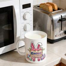 Customized Easter Alphabet Name Mug, Rabbit Initial, Rabbit Easter, Custom Name Mug, Romantic Easter Gift For Boyfriend, Girlfriend, Him, Her - Multicolor - View 8