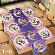 1/4/6 Pcs Set, Ramadan Placemats, Linen Dining Table Mats With Traditional Lantern Pattern, Washable Printed Tablecloths, Surface Protective Pads, Ideal Decor For Holiday Kitchen And Family Gatherings - Multicolor - View 15