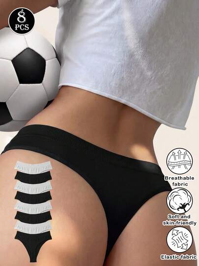 8 chiếc quần lót dây G-string cạp cao không đường may dành cho nữ, đồ lót gợi cảm cho phái nữ