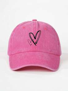 1顶印花爱心儿童水洗棒球帽，可调节户外防晒休闲帽，适合春秋季旅行、海滩，Y2K风格，男女童均适用 - 棒球帽 - 查看 14