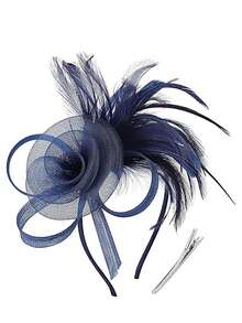 1pc Women Floral Headpiece, With Headband & Hair Clips, Suitable For Ladies & Girls To Wear At Tea Parties,Summer,Beach,Hat,Holiday,Travel - A - View 7