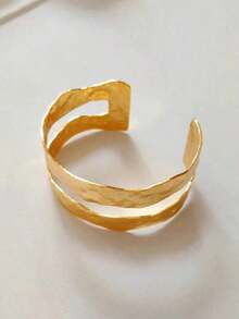 Simple Metal Oepn Braceet Bangle Jewelry For Women Girl Patry - 黃金 - 查看 4