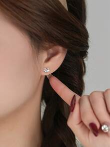 S925 Silver Cat Zirconia Stud Earrings, Hypoallergenic For Pierced Ears, Suitable For Girlfriend, Best Friend, Daily Wear, Party, Comes With Gift Box