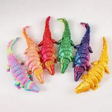 3D打印鳄鱼模型，关节可活动，动物模型收藏，家居装饰桌面摆件，房间装饰 - 彩色 - 查看 5