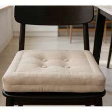 [Available In Two Sizes] Thick Bamboo-Linen Seat Cushion, 14 Versatile Colours, Ideal For Home, Camping, Bay Window, Office Or Prolonged Sitting. - màu vàng nhạt - Xem 1