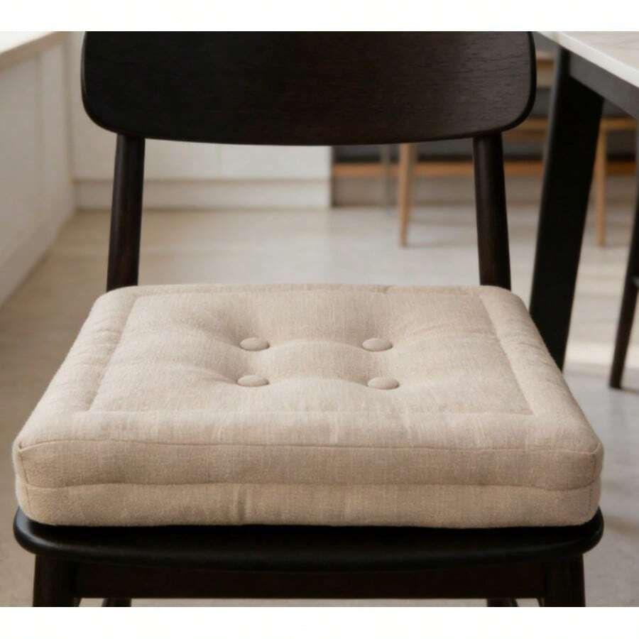 [Available In Two Sizes] Thick Bamboo-Linen Seat Cushion, 14 Versatile Colours, Ideal For Home, Camping, Bay Window, Office Or Prolonged Sitting. - màu vàng nhạt - Xem 1