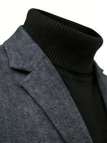 Men's Striped Business Suit With A Notch Lapel And Double Button Closure, Slim Fit Design, Suitable For Office Meetings, Daily Commuting, And A Must-Have For Enhancing Exquisite Business Casual Wear - Grey - View 5