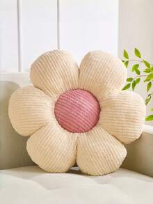 花卉装饰抱枕,柔软可爱的雏菊造型靠垫,采用仿兔毛材质,适合春季卧室装饰、沙发点缀、床上用品及其他家居装饰。 - 米色粉芯 - 查看 2