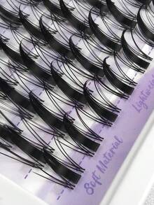 Hinarin 140片C型卷翘仙女睫毛簇，10-18mm，漫画风格，DIY睫毛嫁接，湿润感尖刺动漫睫毛，单根假睫毛簇，超薄隐形睫毛带，睫毛簇，假睫毛 - C - 查看 7