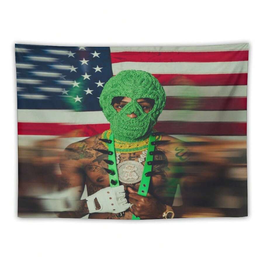 Rapper YoungBoy Personal Art USA Polyester Flag For Outdoor Or Indoor - Never Broke Again American Single Sided Flag For College Dorm Room Bedroom Men Cave - Wall Rap Music Decorations For Boys Or Girls - 白色 - 查看 1