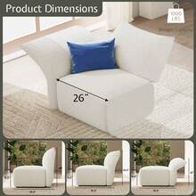 Sectional Couch For Living Room, 122 Inch Modular Sectional Sofa With 4 Seats, Adjustable Arm And Backrest, Modern Comfy Couch - 白色 - 查看 7