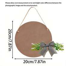 1pc 2D Flat [Brown Wreath Welcome Sign Decor], Front Door Welcome Sign, Brown Wreath Decor For Porch, Farmhouse, Home, Bar, Outdoor, Indoor Hanging Gift, Room Decor, Home Decor, All Year Round, No Electricity Required - Brown - View 5