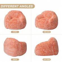 Silla de bolsa de frijol de piel falsa,Sofá de bolsa de frijol de peluche con reposabrazos,Sofá de bolsa de frijol peluche lleno de espuma,Silla pereza acogedora para dormitorio sala de estar lectura - Naranja - Ver 9