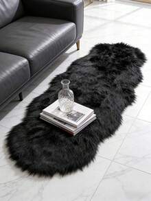 1 tấm thảm dài màu đen sang trọng, thảm dài mềm mại phong cách Bắc Âu, kích thước không đều, có sai số cắt 1-5cm, thảm đầu giường phòng ngủ, quà tặng Giáng sinh, chăn bệ cửa sổ, thảm trang trí mềm mại, đồ trang trí phòng ngủ, thảm nhỏ, thảm, đồ trang trí nhà cửa, thảm phòng khách, thảm nhỏ phòng khách, thảm phòng ngủ, đồ trang trí phòng khách, thảm ngoài trời, thảm có thể giặt được, thảm nhung, thảm lông, thảm thu đông, dày/xốp - màu đen - Xem 3