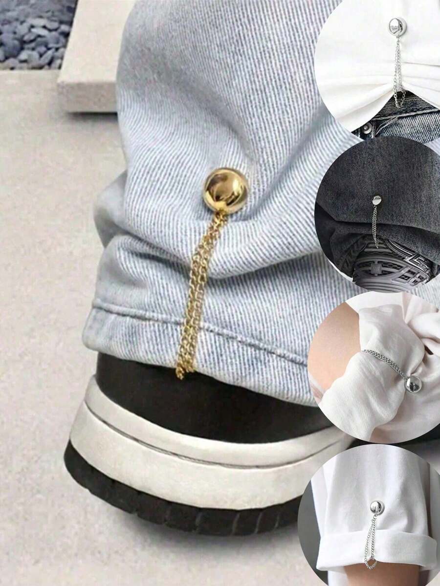 4pcs/3pcs/1pc Klip Celana dan Klip Manset Magnetik yang Dapat Diatur - Paduan Tahan Lama, Klip Kelim yang Dapat Dilepas Cocok untuk Celana dan Kaos, Klip Kelim Magnetik untuk Mempersingkat Celana Tanpa Menjahit, Klip Pengikat Magnetik yang Kuat