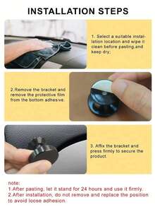 1/1 pieza Soporte magnético de coche de aleación, soporte universal para teléfono de salpicadero, rotación de 360°, compatible con Apple, etc. - Negro - Ver 7