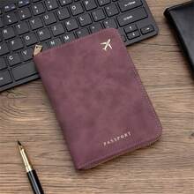 1pc PU Leather Travel Passport Holder, RFID Blocking Multifunctional Portable Passport Cover Document Organizer Wallet With Zipper Design And Multiple Card Slots - Multicolor - View 3