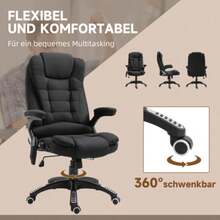 Office Chair, Gaming Chair, Massage Function, Adjustable Height, Black, 67 X 74 X 116-126 Cm - Black - View 7