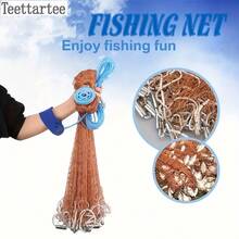 Teettartee Red de mano lanzada, estilo americano, red de mano lanzada para río, red de mano lanzada para mar - Multicolor - Ver 9