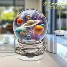 2D Flat Printed Rotating Ball Decor - 360° Rotating Space Ball With Solar System, No Power Needed, Indoor/Outdoor Decor, Suitable For Home, Office, Classroom - Perfect Holiday, Birthday Gift - Modern Astronomy Decor, Solar System Ball, Solar Display Stand, Large Rotating Earth Ball, Rotating World, Large Rotating Earth Ball, Spanish, Apartment Decor, Home Decor - Multicolor - View 3