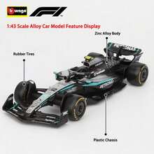 Burago 1:43 比例 2025 梅赛德斯 W16 一级方程式赛车合金模型，精致高仿真 F1 收藏模型 - 普裝63號 - 查看 3