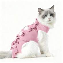 1pc Adjustable Cat Post-Surgery Suit Breathable Anti-Licking Abdominal Wound Protector For Spay Weaning All-Season Use - Multicolor - View 16
