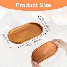 Small Acacia Wooden Serving Tray, Oval Natural Wood Serving Board Charcuterie Plate Bathroom Counter Tray For Party Dinner Wedding Food Fruit Snacks Appetizers, 7.48''*4.13Inch - / - 查看 5