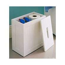 Maine White Bathroom Storage Unit Toilet Cleaning Tidy Box - White - View 1