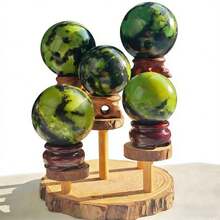 1 quả cầu pha lê Opal xanh lá cây - Quả cầu đá tự nhiên với vân đen, trang trí nhà cửa và văn phòng, món quà lý tưởng cho các dịp lễ Giáng sinh, Halloween, Phục sinh. - màu xanh lá - Xem 6