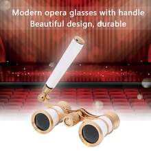 3x25 Tricolor Theater Binoculars (Red, White, Black) | Portable Glasses For Children (Opera And Concert) | Cute Mini Binoculars, Ideal Gift For Children, Shows And Sightseeing While Traveling - White - View 3