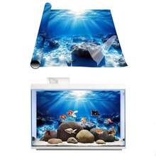 Sunlight Blue Sea Reef, Fish Tank Background Painting, Aquarium Background Sticker, Aquarium Background Board, Easy To Replace, No Residual Glue, Provide Various Standard Sizes To Fit Different Aquarium Sizes, Immersive Landscaping, Marine World Fish Tank Background Painting, Instantly Enhance The Layering And Depth Of The Aquarium, Aquarium Accessories - A - View 3